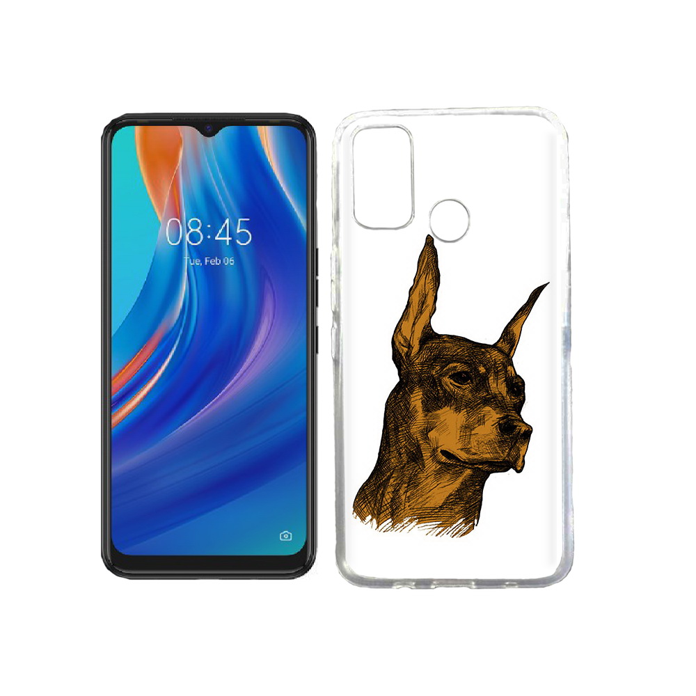 

Чехол MyPads Tocco для Tecno Spark 7T скетч доберман, Прозрачный, Tocco