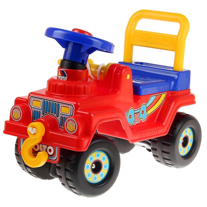 

Толокар «Джип» 4х4, звуковые эффекты, цвет красный