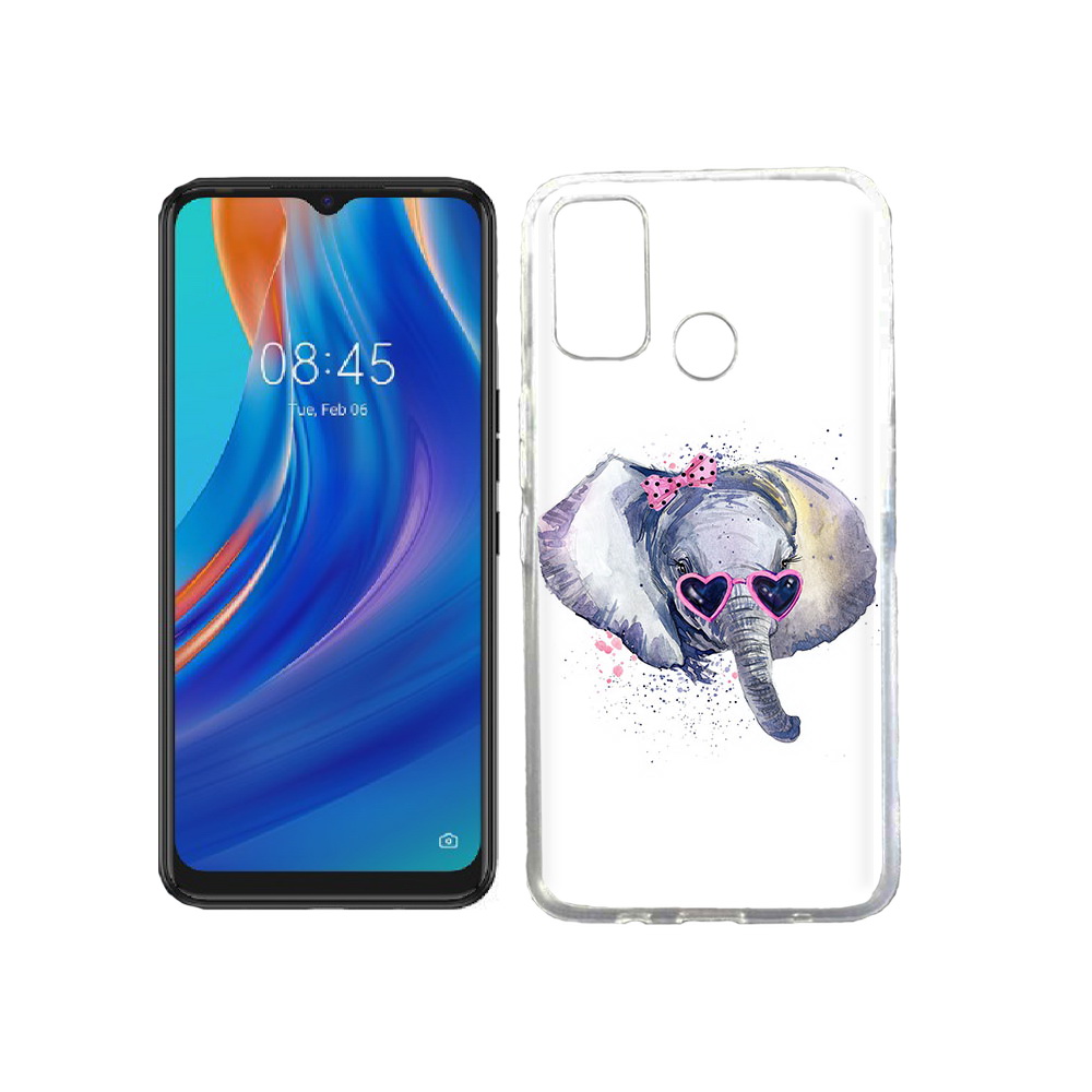 

Чехол MyPads Tocco для Tecno Spark 7T слоник в очках, Прозрачный, Tocco