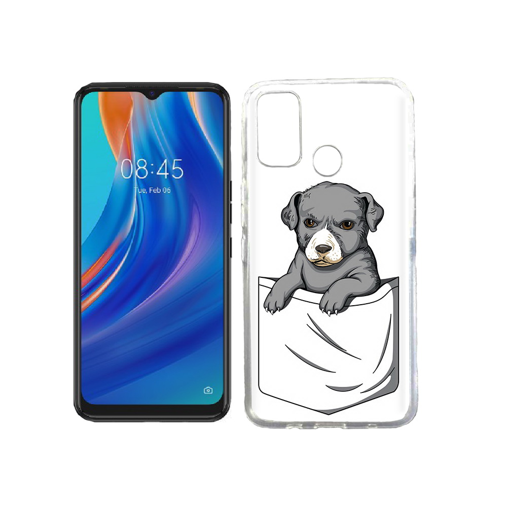 

Чехол MyPads Tocco для Tecno Spark 7T собачка в кармане, Прозрачный, Tocco