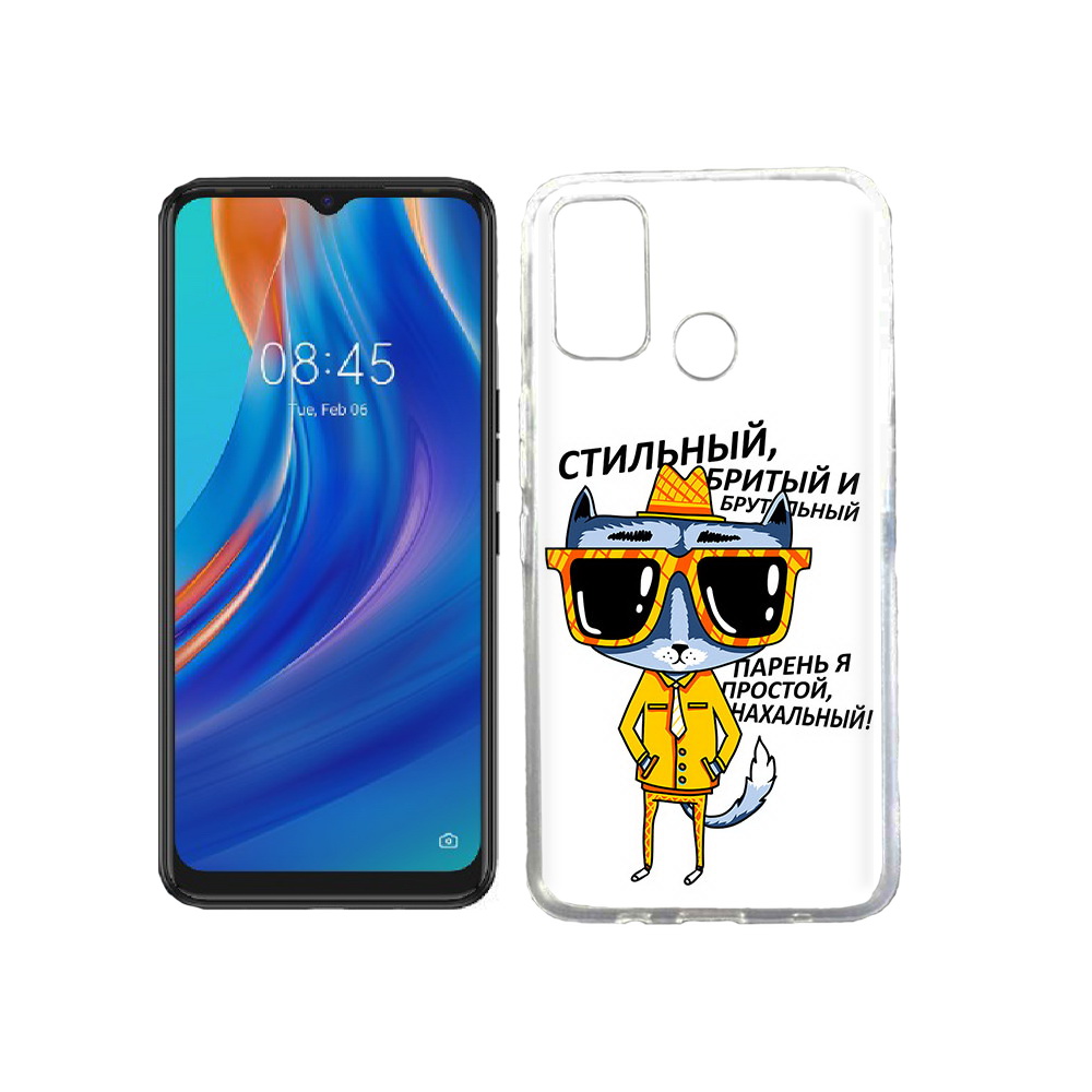 

Чехол MyPads Tocco для Tecno Spark 7T стильный кот, Прозрачный, Tocco