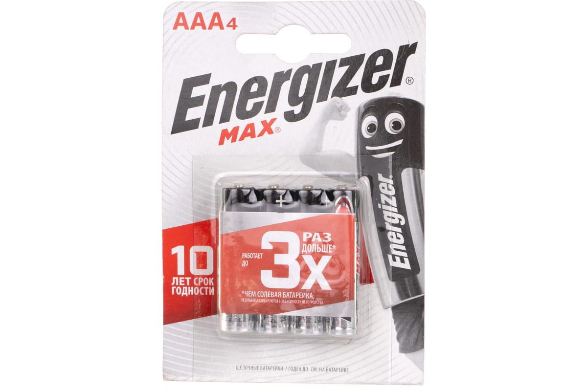 

Батарейка Energizer Lr03 Aaa Max Bp-4 Energizer арт. E300157304/E301534503