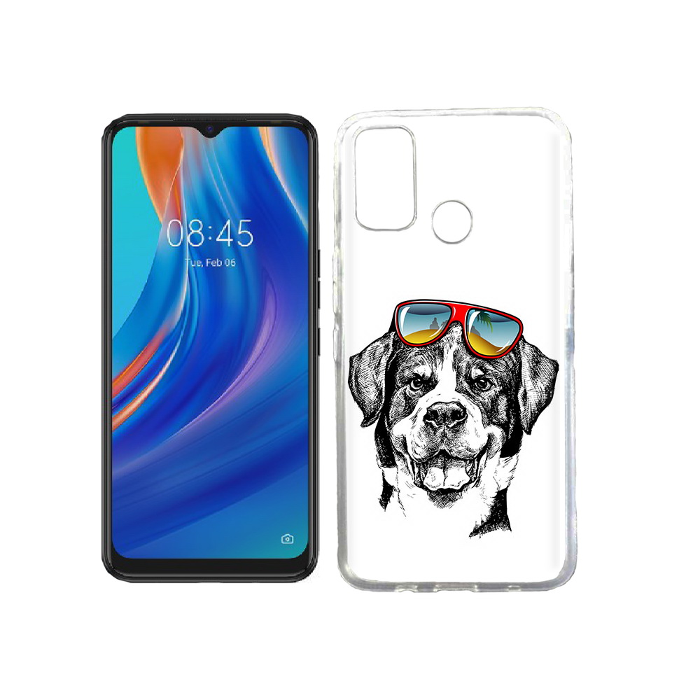 

Чехол MyPads Tocco для Tecno Spark 7T счастливая собака, Прозрачный, Tocco