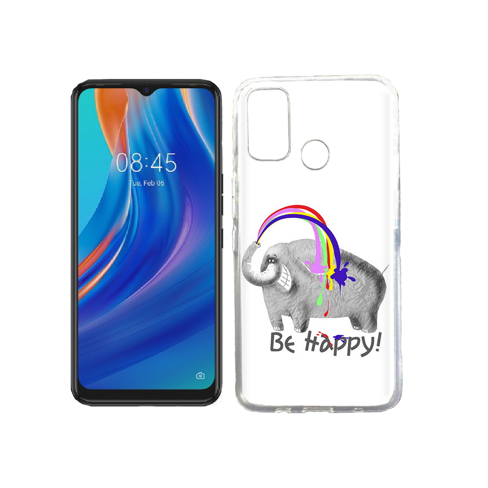

Чехол MyPads Tocco для Tecno Spark 7T счастливый слон, Прозрачный, Tocco
