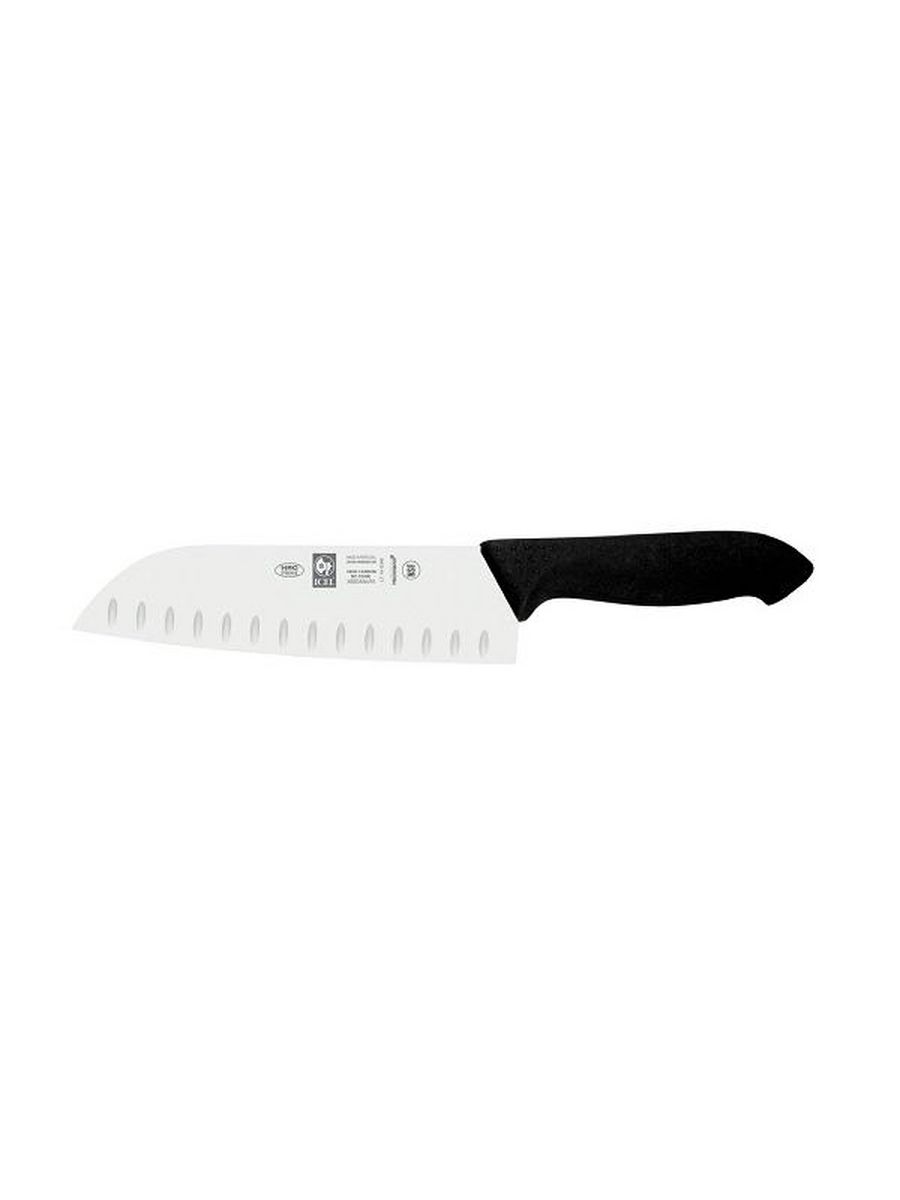 

Нож японский Santoku 180310 мм черный HoReCa Icel