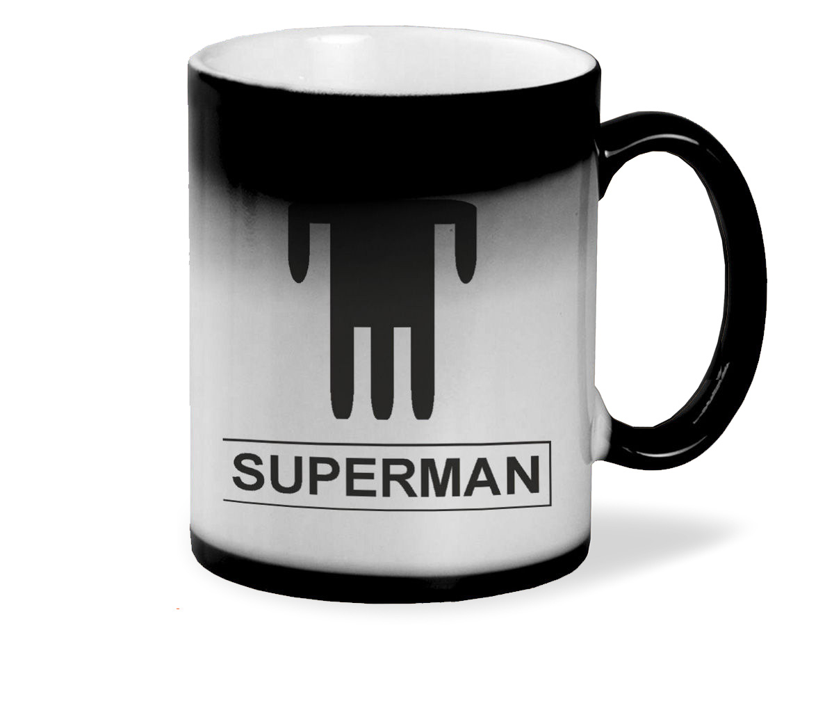 

Кружка хамелеон черный CoolPodarok Superman