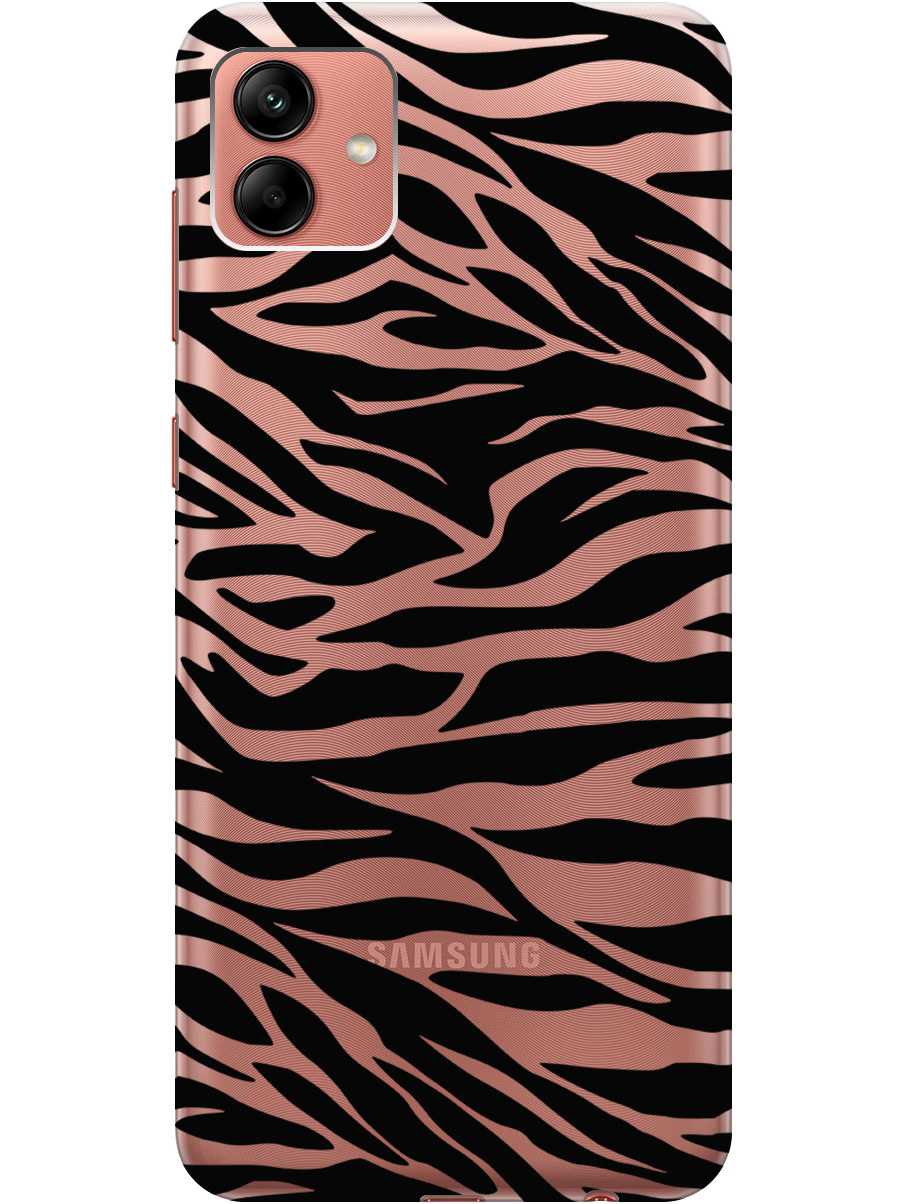 

Силиконовый чехол на Samsung Galaxy A04 с рисунком "Зебра" прозрачный, Прозрачный;черный, 20000942