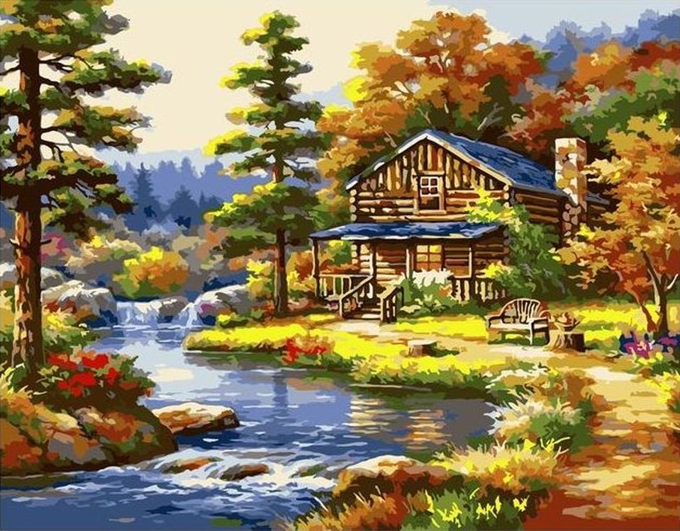 

Живопись по номерам Paintboy Деревенский домик 40x50, Деревенский домик