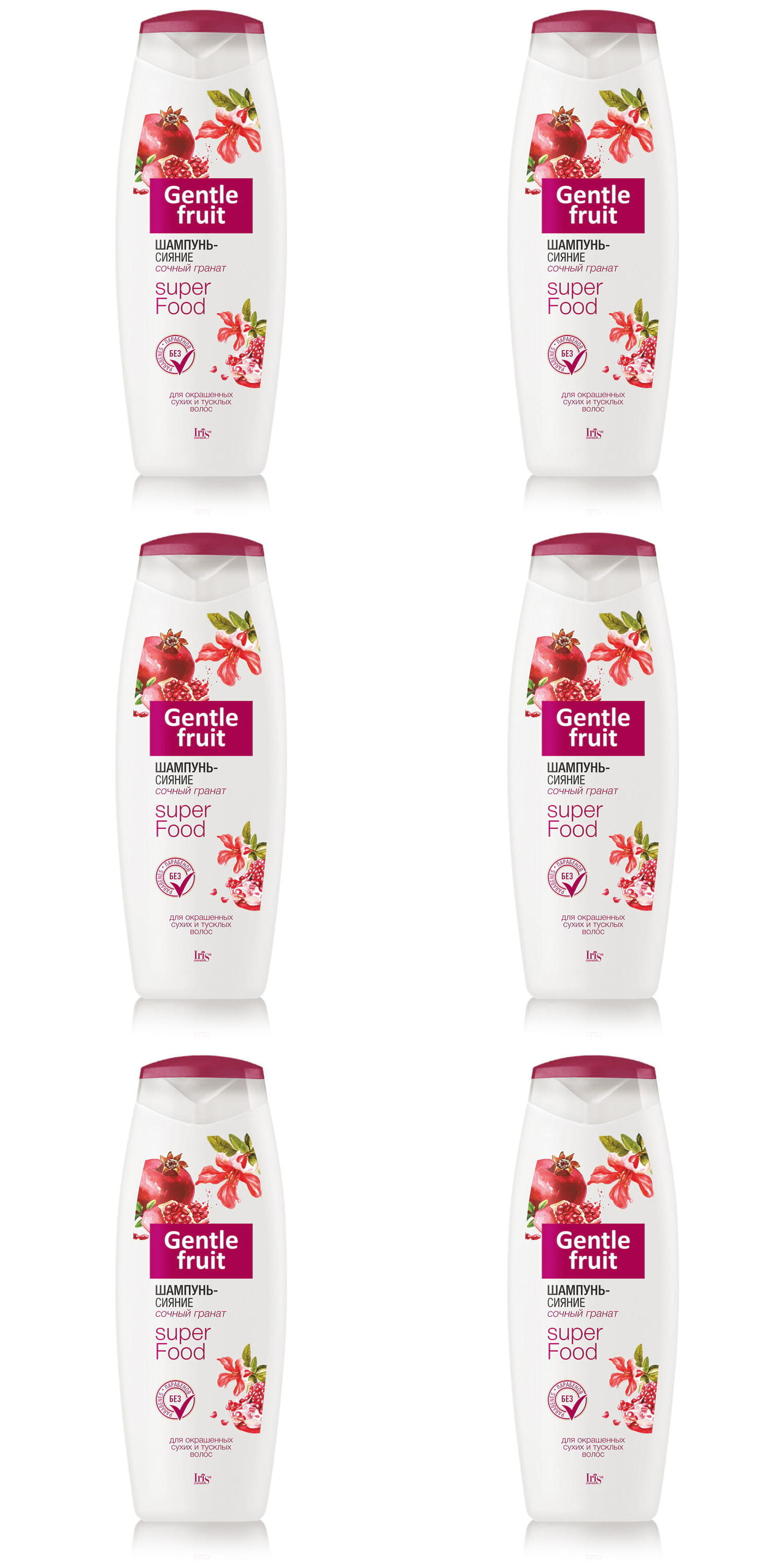 

Шампунь-сияние Iris Gentle Fruit Сочный Гранат, 400 мл, 6 шт