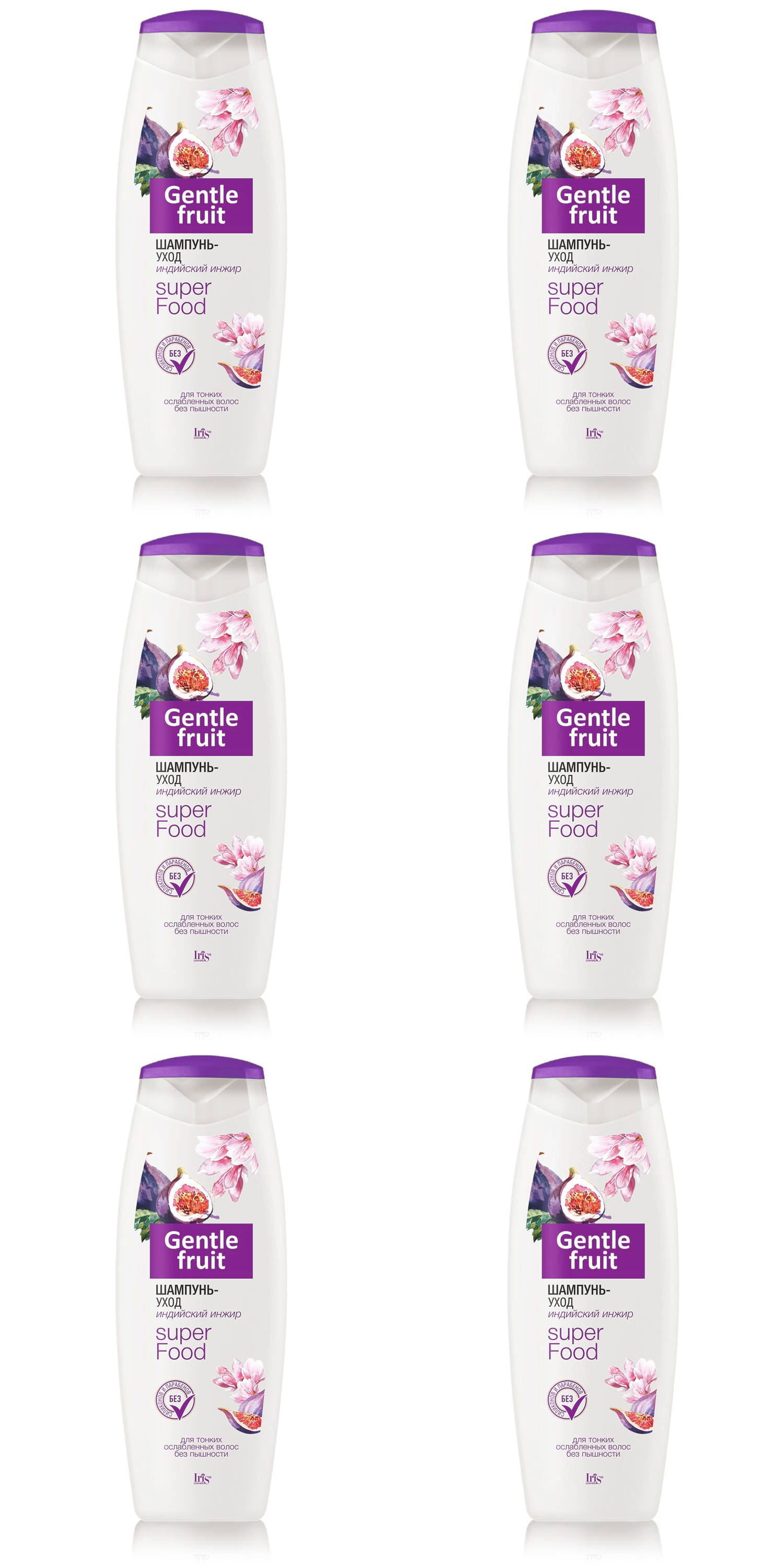 Шампунь-уход Iris Gentle Fruit Индийский Инжир, 400 мл, 6 шт