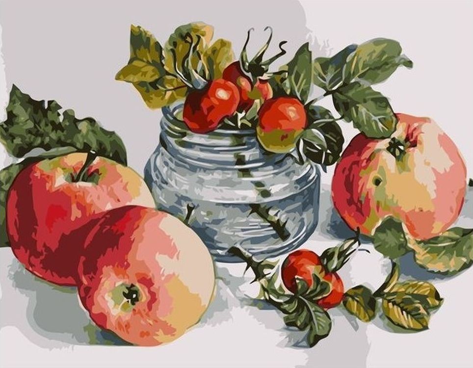 

Живопись по номерам Paintboy Яблоки и шиповник 40x50, Яблоки и шиповник