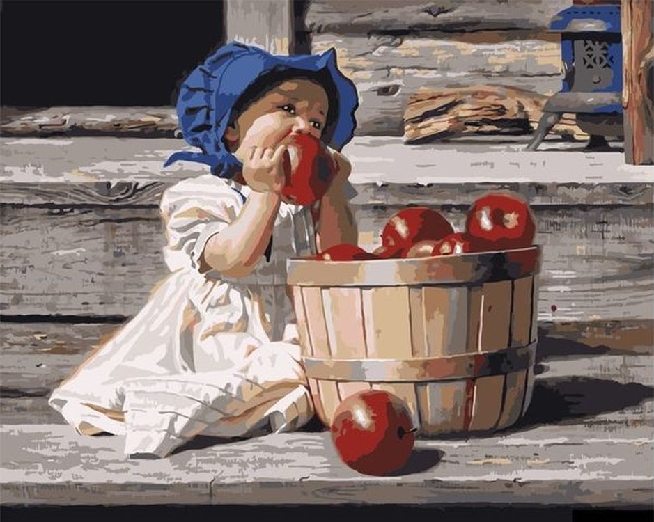 

Живопись по номерам Paintboy Девочка с яблоками 40x50, Девочка с яблоками
