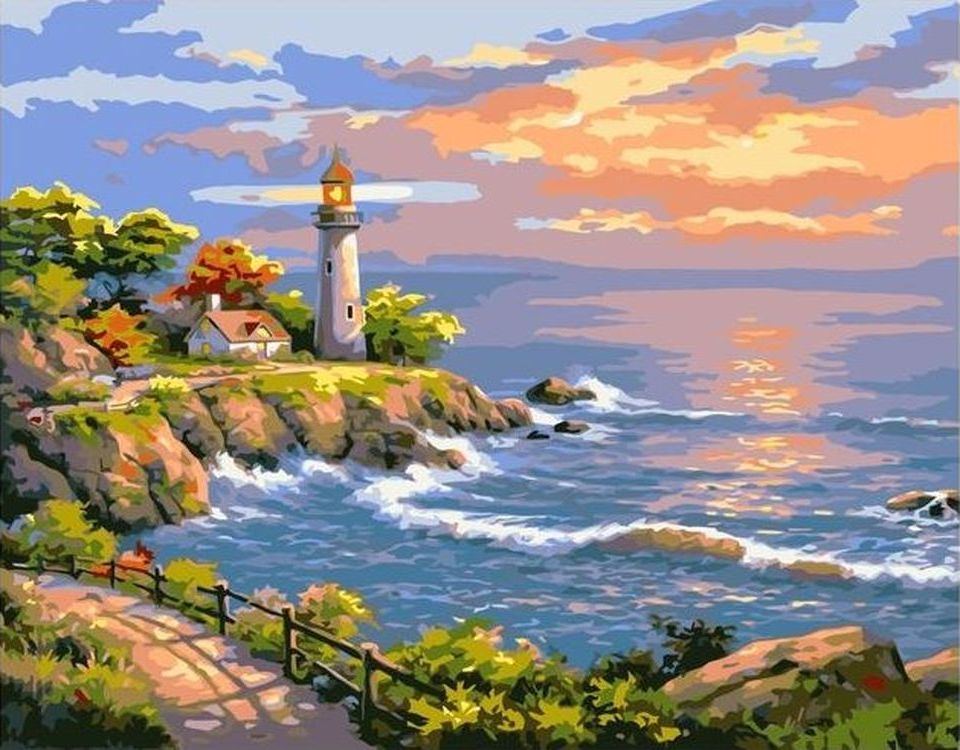 

Живопись по номерам Paintboy Маяк на утесе 40x50, Маяк на утесе
