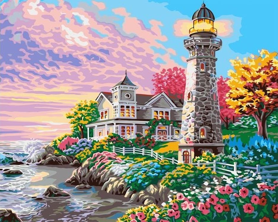 

Живопись по номерам Paintboy Маяк у дома 40x50, Маяк у дома