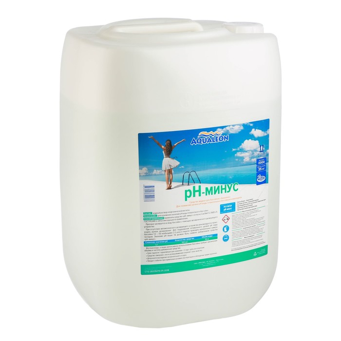 

Регулятор pH-минус Aqualeon жидкое средство, 30 л (35 кг)