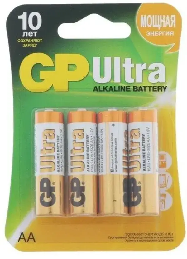 

Батарейка LR06/AA GP Ultra (блистер, алкалиновая) (4 шт.)