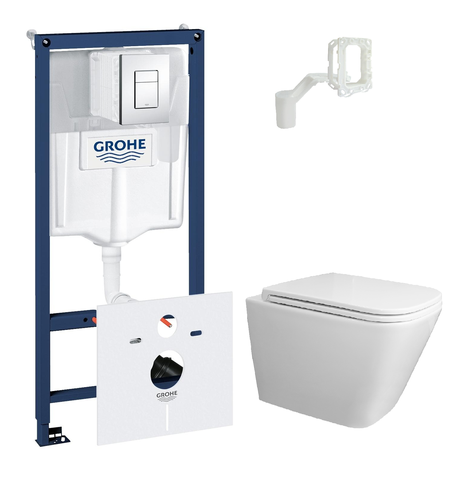 фото Комплект инсталляция grohe 38827000 5в1 +унитаз подвесной azario teramo az-0052uq 484-4302