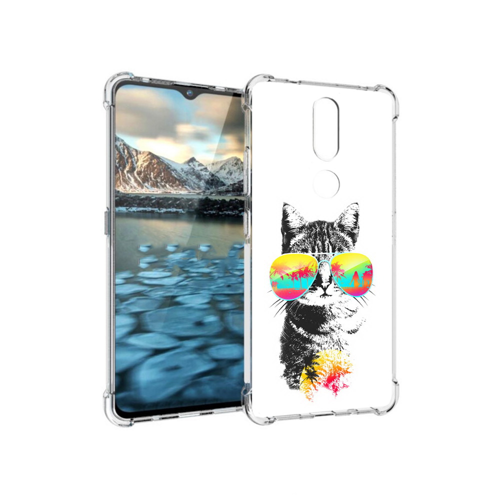 

Чехол MyPads Tocco для Nokia 2.4 крутой кот (PT227049.107.425), Прозрачный, Tocco