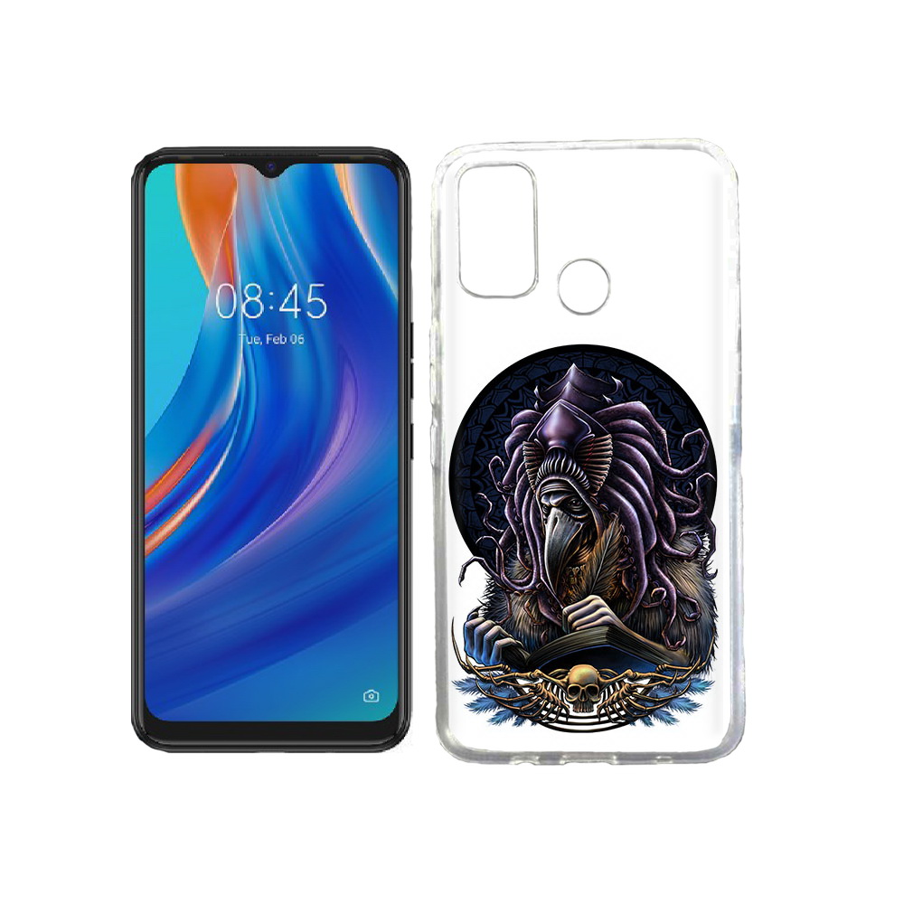 

Чехол MyPads Tocco для Tecno Spark 7T умный ворон, Прозрачный, Tocco