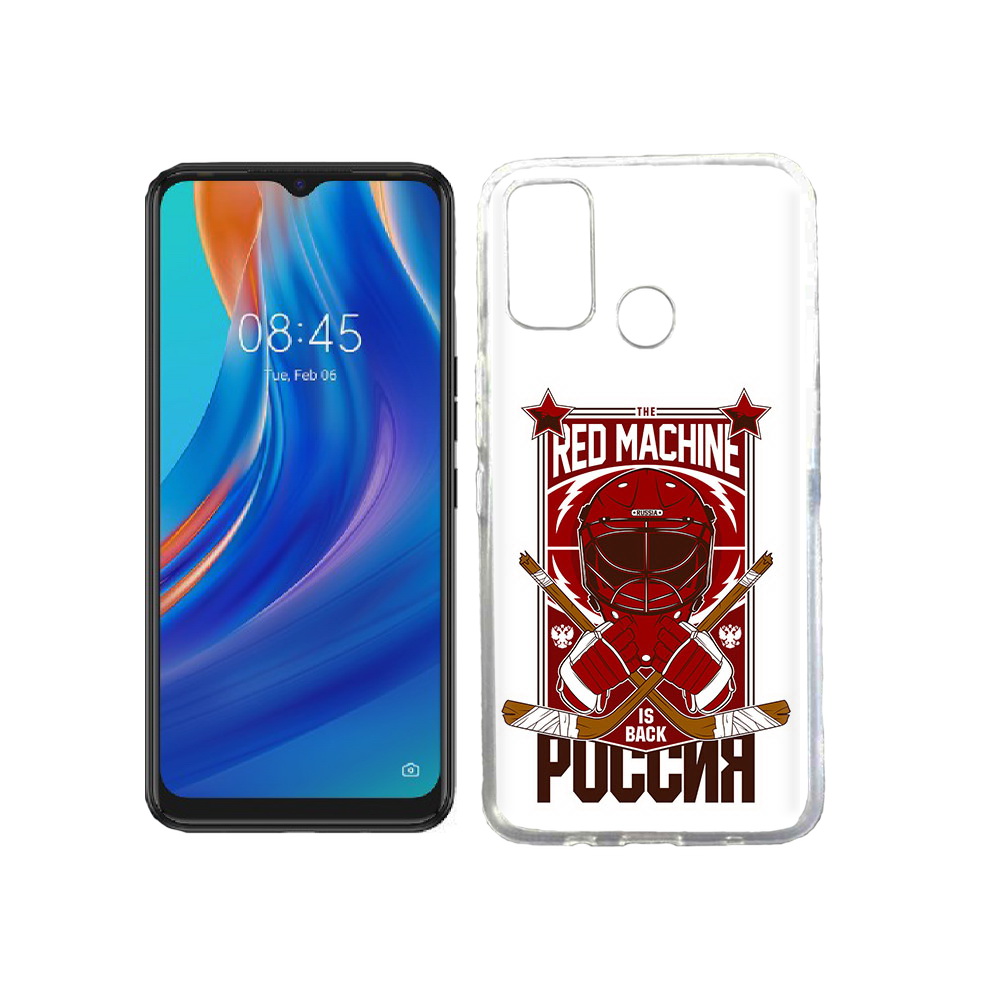 

Чехол MyPads Tocco для Tecno Spark 7T хоккей россия, Прозрачный, Tocco