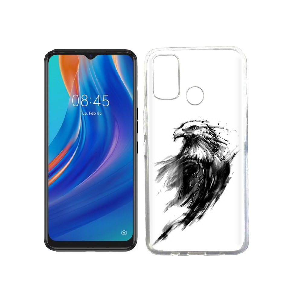 

Чехол MyPads Tocco для Tecno Spark 7T чб птица, Прозрачный, Tocco