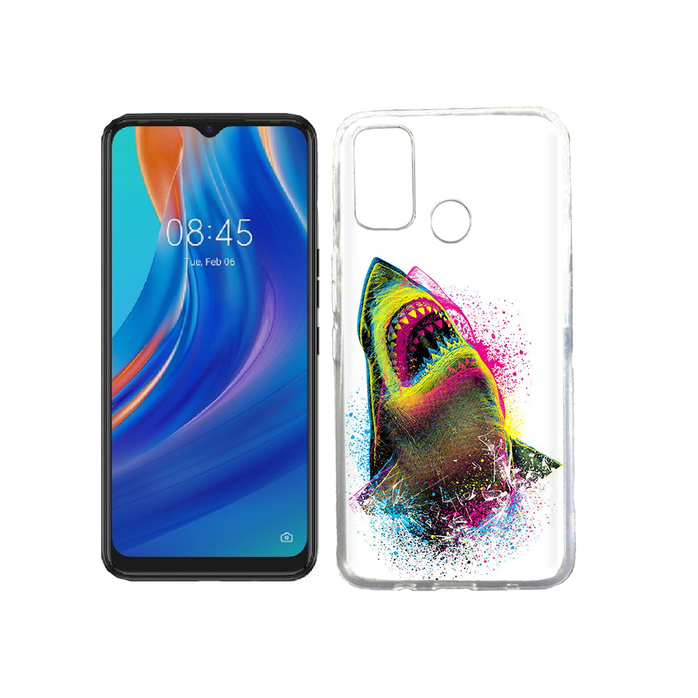 

Чехол MyPads Tocco для Tecno Spark 7T челюсти-2, Прозрачный, Tocco