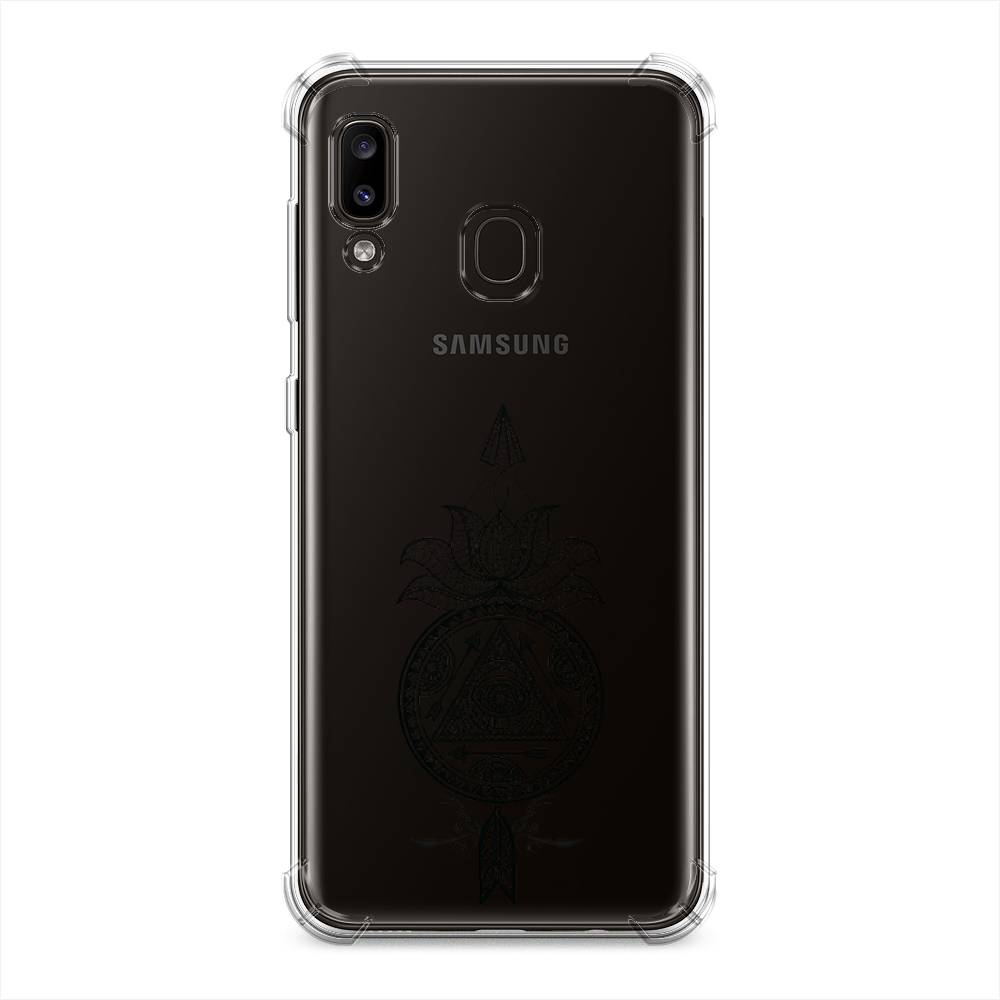 фото Противоударный силиконовый чехол "талисман арт черный" на samsung galaxy a20 awog