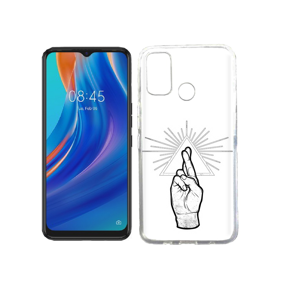 

Чехол MyPads Tocco для Tecno Spark 7T черно белая рука, Прозрачный, Tocco