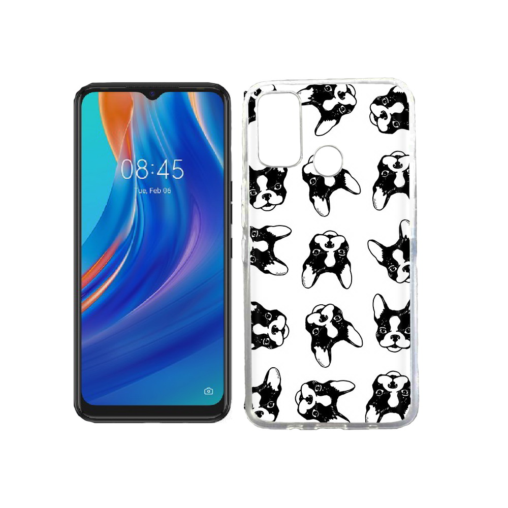 

Чехол MyPads Tocco для Tecno Spark 7T черно белые собачки, Прозрачный, Tocco
