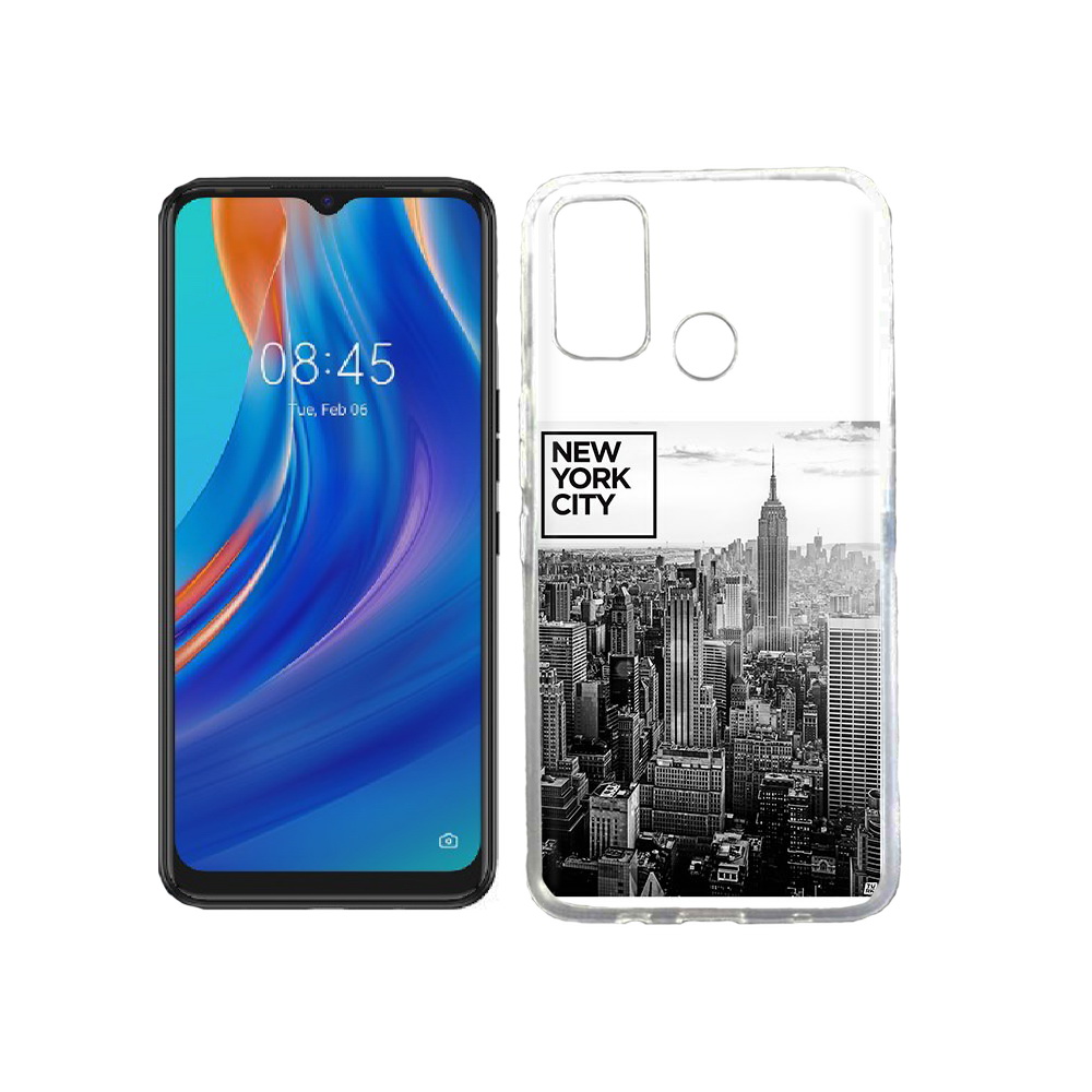 

Чехол MyPads Tocco для Tecno Spark 7T черно белый ньюерк, Прозрачный, Tocco