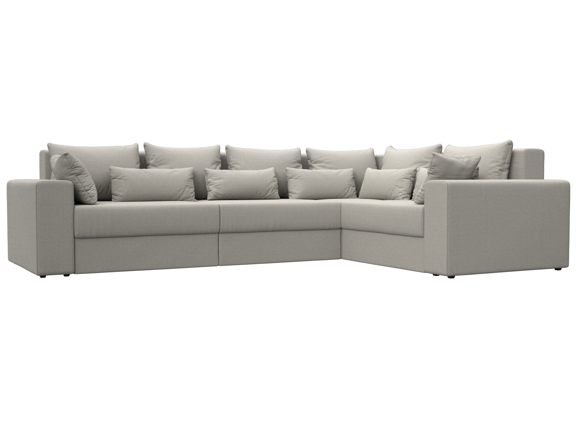 

Диван угловой Хит Диванов Майами правый рогожка, еврокнижка, Амур бежевый, 100236155