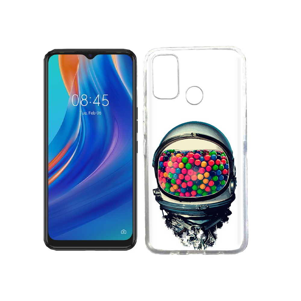 

Чехол MyPads Tocco для Tecno Spark 7T шлем космонавта, Прозрачный, Tocco