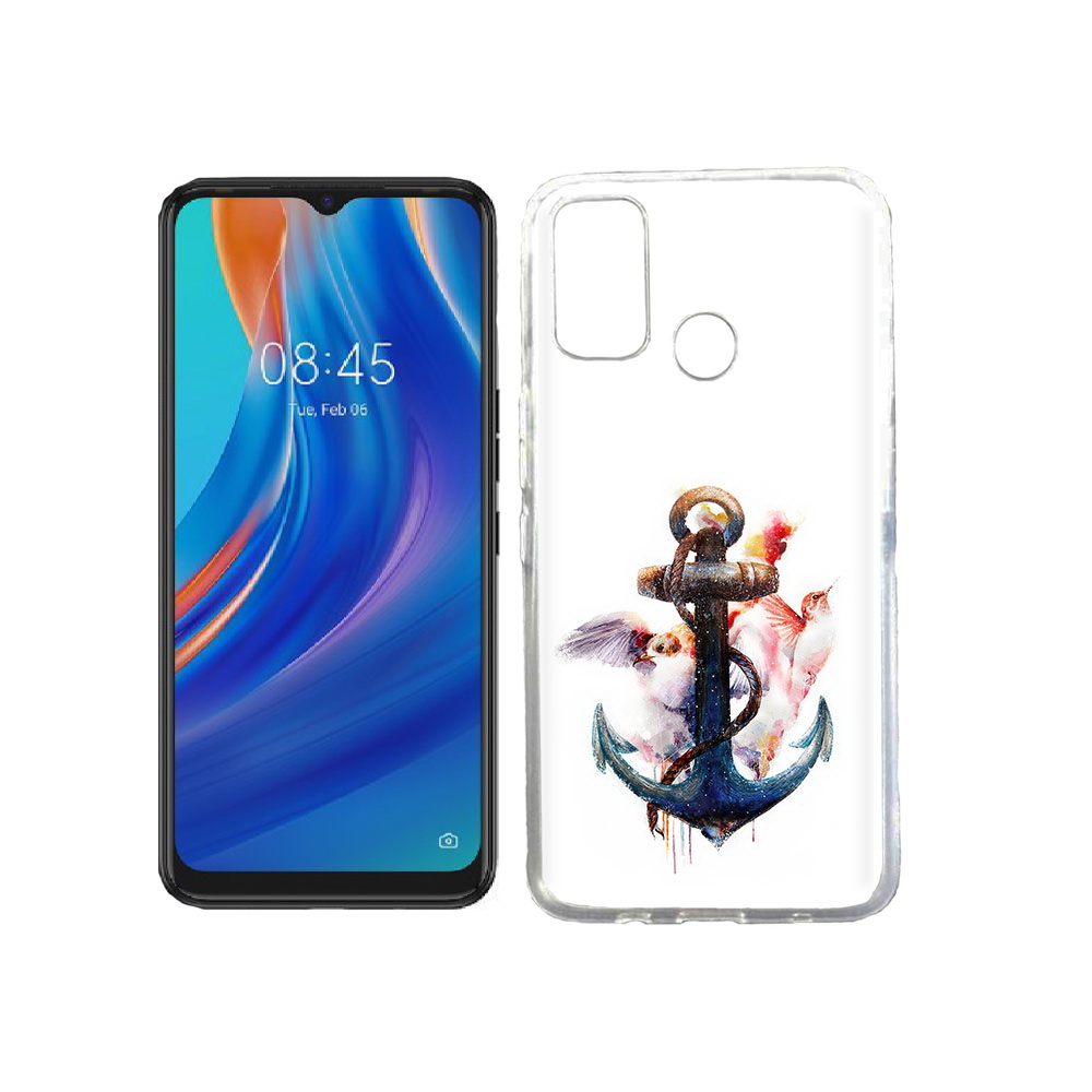 

Чехол MyPads Tocco для Tecno Spark 7T якорь с птицами, Прозрачный, Tocco