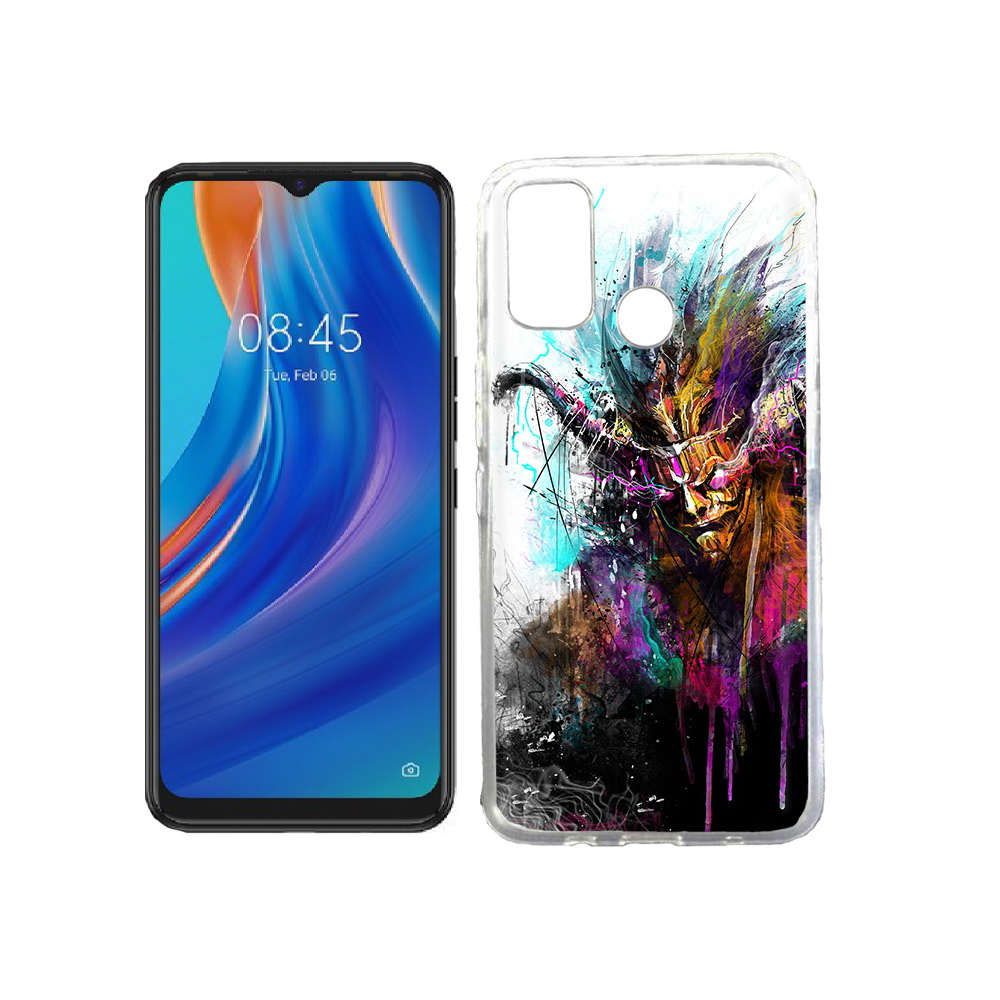 

Чехол MyPads Tocco для Tecno Spark 7T яркий дьявол, Прозрачный, Tocco