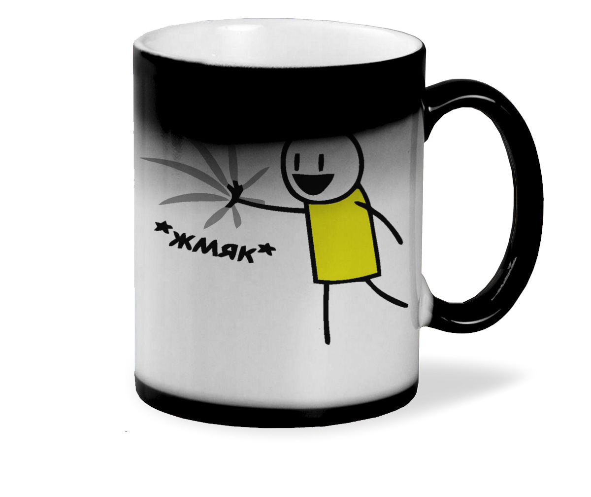 

Кружка хамелеон черный CoolPodarok жмяк