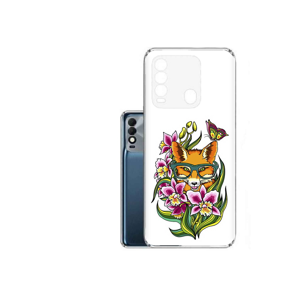 

Чехол MyPads Tocco для Tecno Spark 8 Лиса в цветах, Прозрачный, Tocco