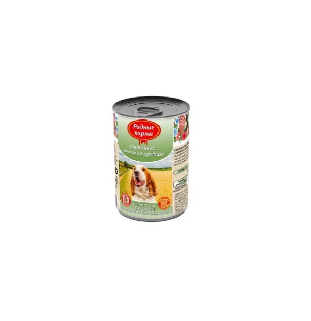 

Влажный корм для собак Родные корма Скоблянка мясная по-городецки, 9шт по 410 г