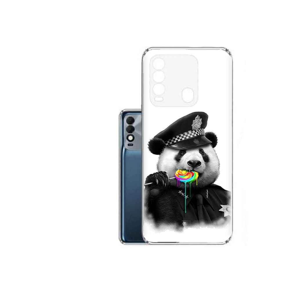 

Чехол MyPads Tocco для Tecno Spark 8 Панда полиция, Прозрачный, Tocco