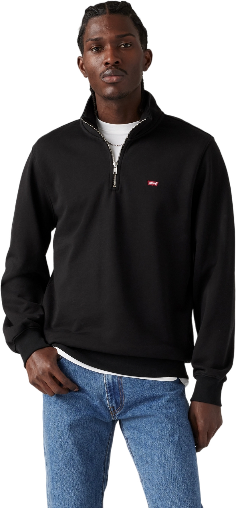 

Свитшот мужской Levi's Men original housemark quarter-zip pullover черный XL, Men original housemark quarter-zip pullover