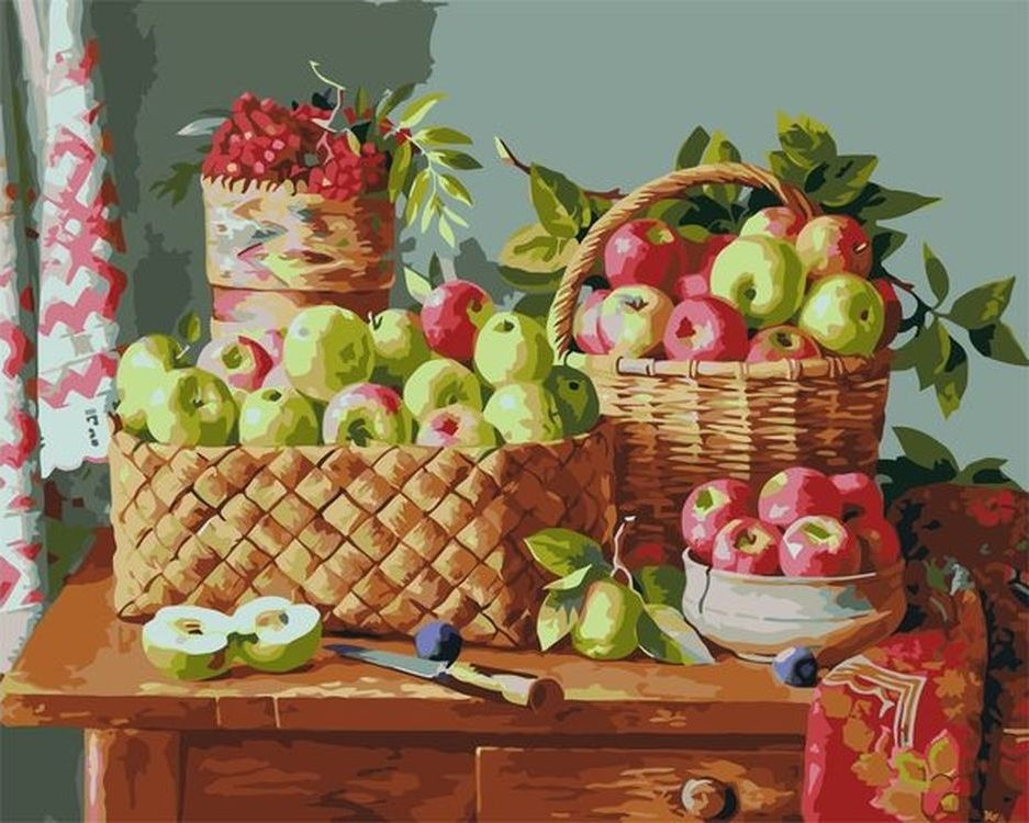 фото Живопись по номерам paintboy яблочный стол 40x50