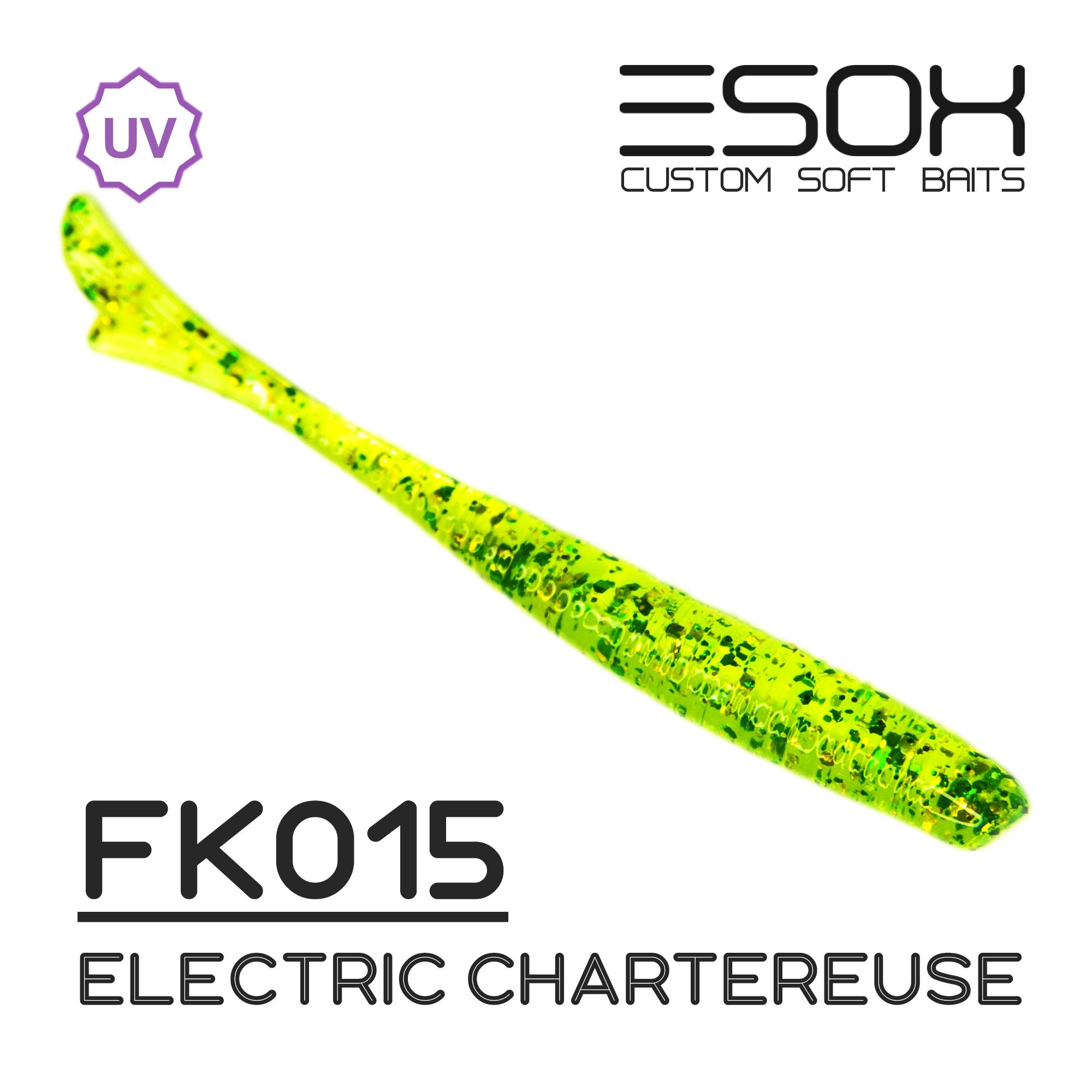 

Силиконовая приманка Esox Fishtale 48 мм цвет FK015 Electric Chartreuse 12 шт, Fishtale