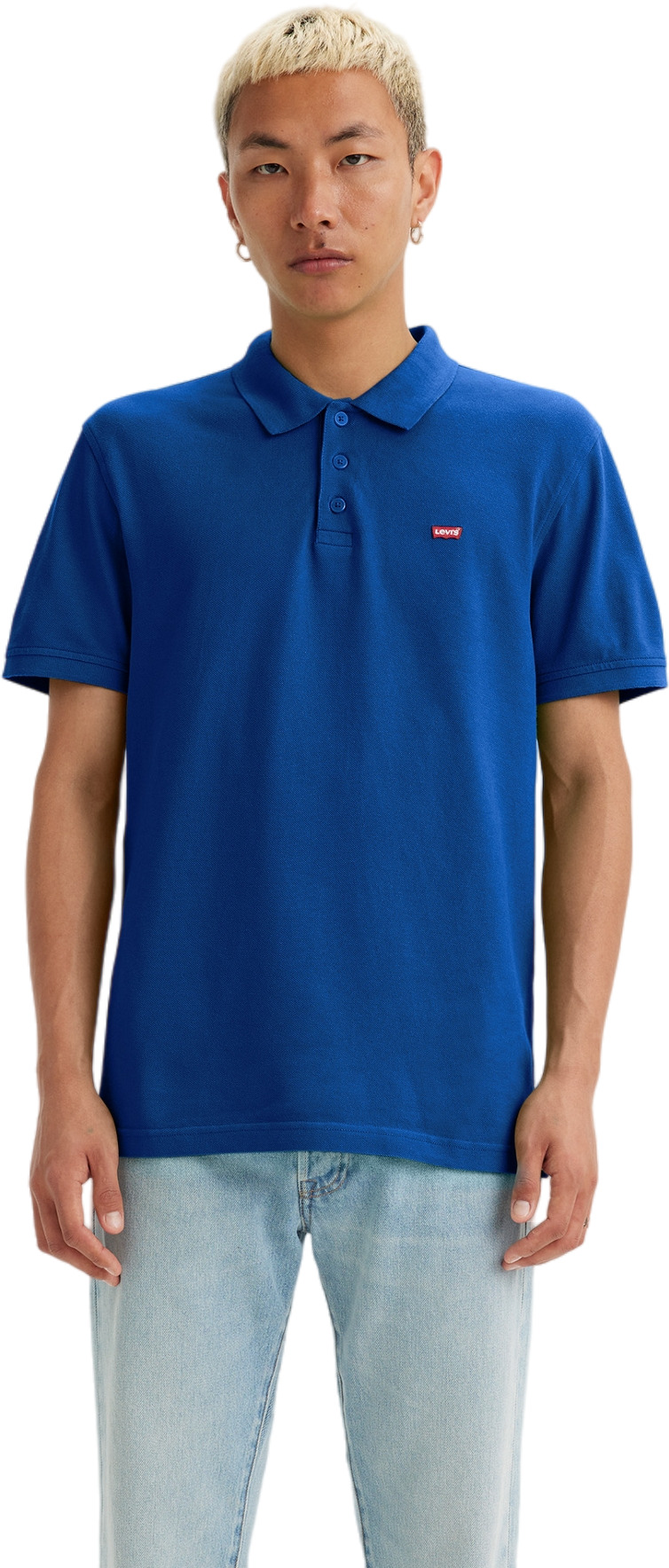 

Футболка мужская Levi's Men new housemark polo синяя L, Синий, Men new housemark polo