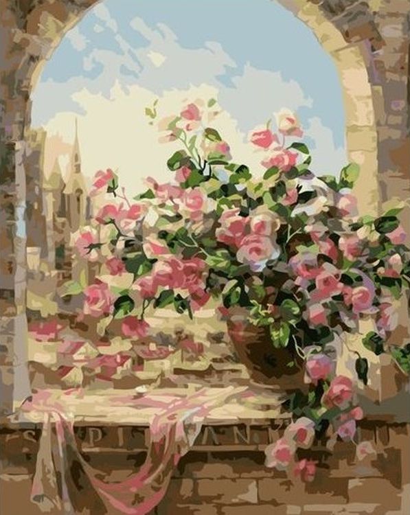 

Живопись по номерам Paintboy Цветы у окна 40x50, Цветы у окна