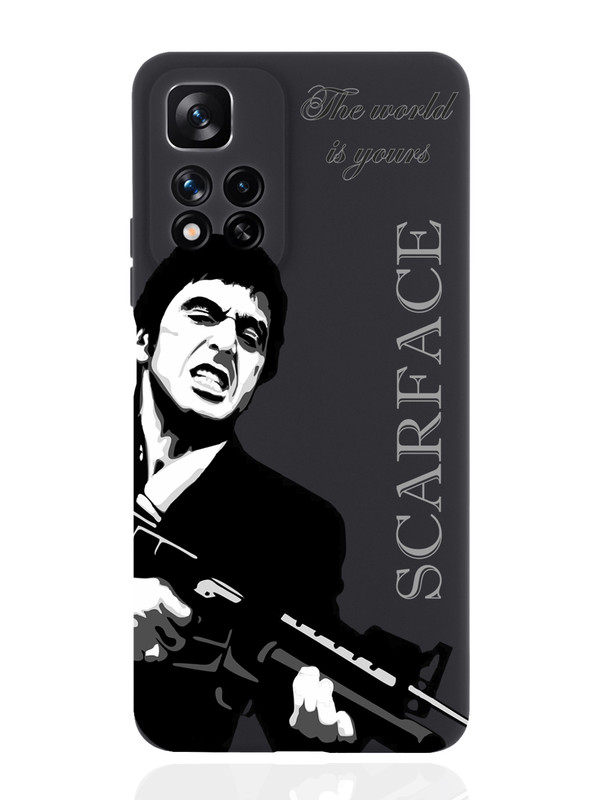 

Чехол MustHaveCase для Xiaomi Redmi Note 11 Pro Plus 5G Scarface Лицо со шрамом черный, Серый;черный