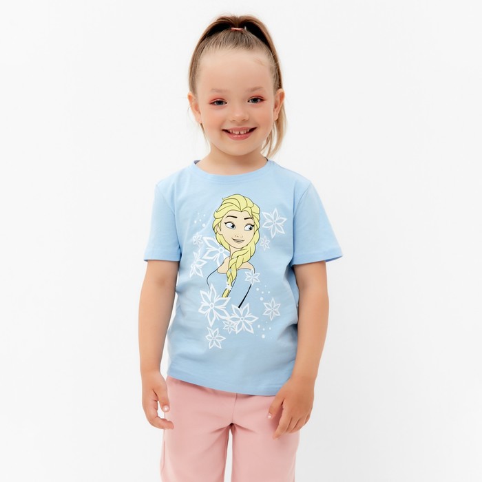 Футболка детская Disney Frozen, рост 98-104 (30) KAFTAN голубой