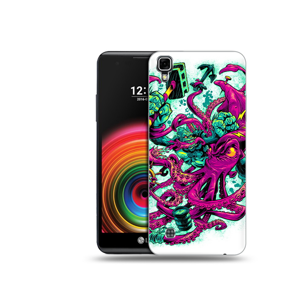 

Чехол MyPads Tocco для LG X Power фиолетовый кракен, Прозрачный, Tocco