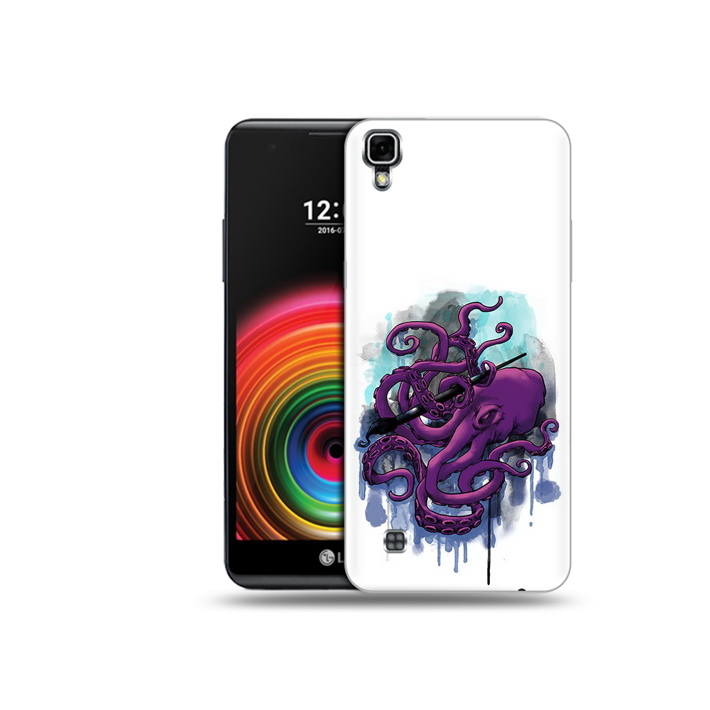 

Чехол MyPads Tocco для LG X Power фиолетовый осьминог, Прозрачный, Tocco