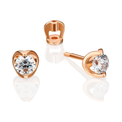 

Серьги из красного золота с фианитом PLATINA jewelry 02-4608-00-501-1110-38, 02-4608-00-501-1110-38