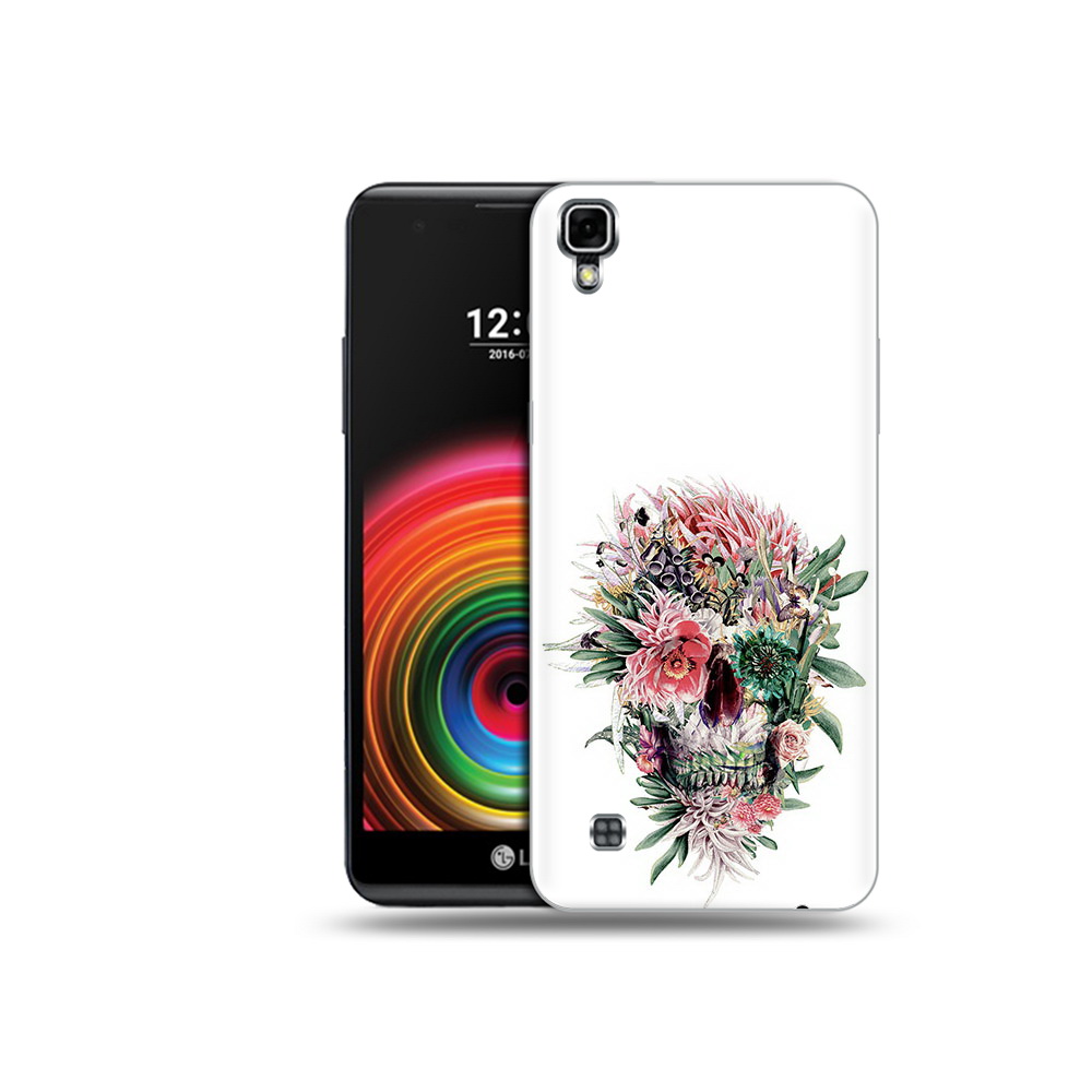 

Чехол MyPads Tocco для LG X Power череп из цветов, Прозрачный, Tocco
