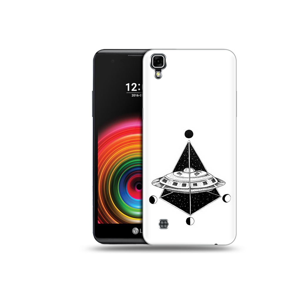 

Чехол MyPads Tocco для LG X Power черно белая летающая тарелка, Прозрачный, Tocco